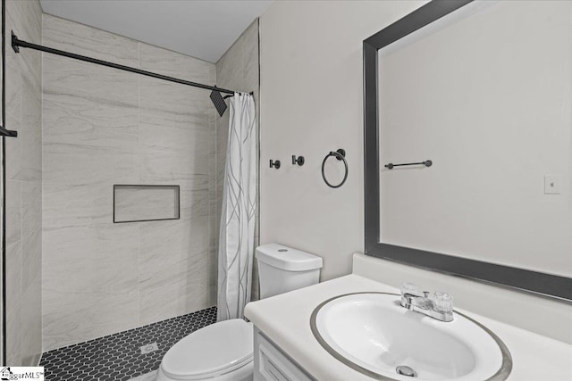 408 Bent Creek Dr, Greer, SC 29650 - bathroom featuring toilet, a shower stall, and vanity