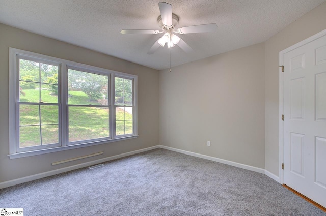 400 Halifax Dr, Greenville, SC 29615 - unfurnished room with carpet floors, ceiling fan, a textured ceiling, and baseboards