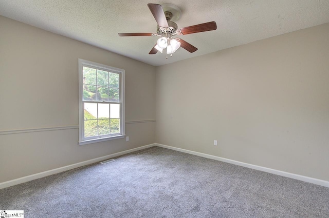 400 Halifax Dr, Greenville, SC 29615 - unfurnished room with carpet, a ceiling fan, baseboards, and a textured ceiling