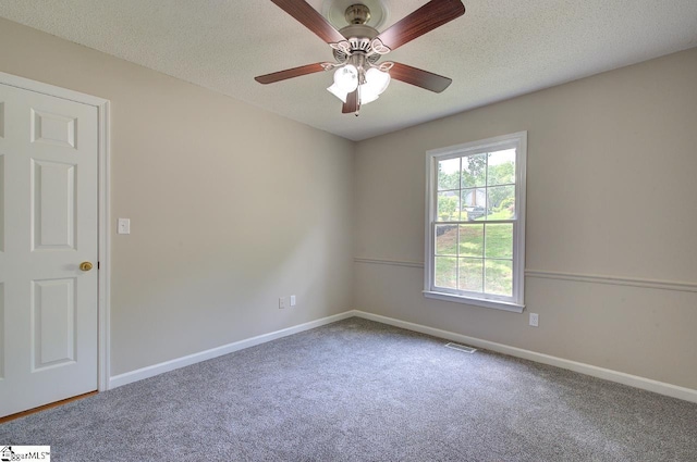 400 Halifax Dr, Greenville, SC 29615 - carpeted spare room with baseboards, ceiling fan, and a textured ceiling