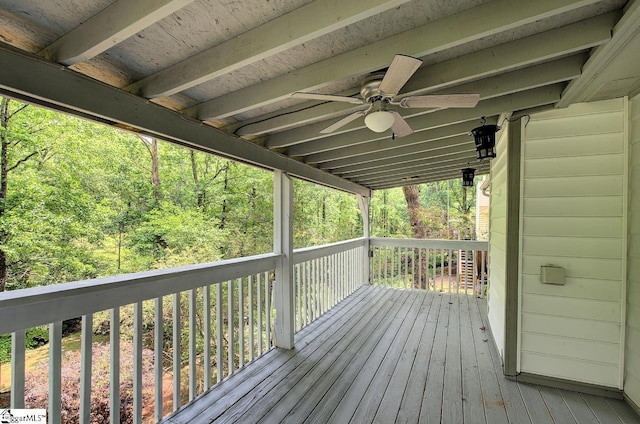 400 Halifax Dr, Greenville, SC 29615 - wooden terrace with a ceiling fan