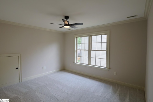 128 Palm Springs Way, Simpsonville, SC 29681 - carpeted empty room with a ceiling fan, ornamental molding, and baseboards