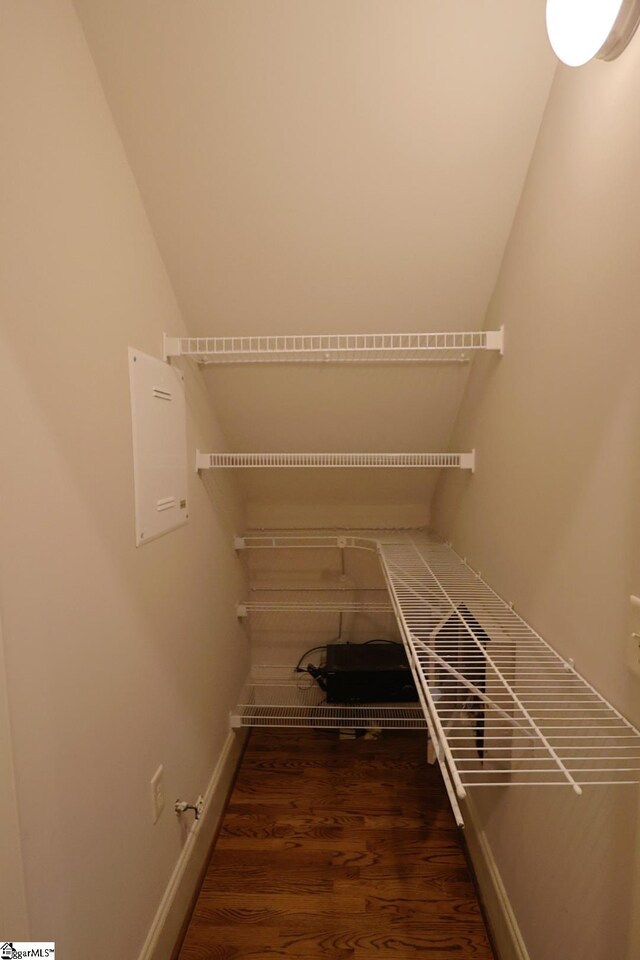 128 Palm Springs Way, Simpsonville, SC 29681 - spacious closet with wood finished floors and lofted ceiling
