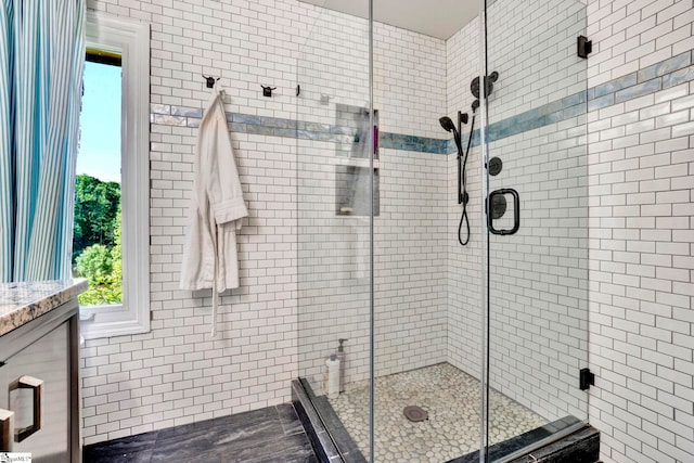 313 Viewmont Dr, Greenville, SC 29609 - bathroom featuring a shower stall