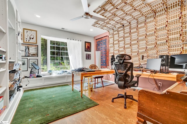 313 Viewmont Dr, Greenville, SC 29609 - office featuring ceiling fan and recessed lighting