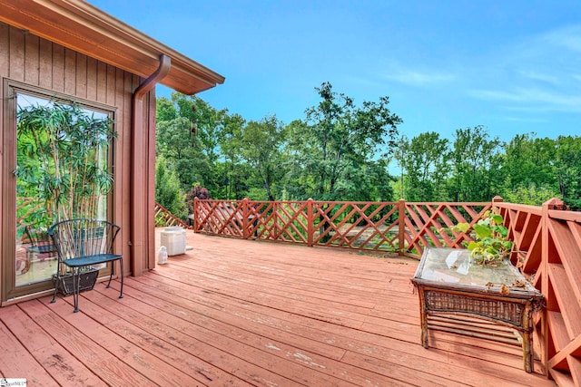 313 Viewmont Dr, Greenville, SC 29609 - deck featuring view of wooded area