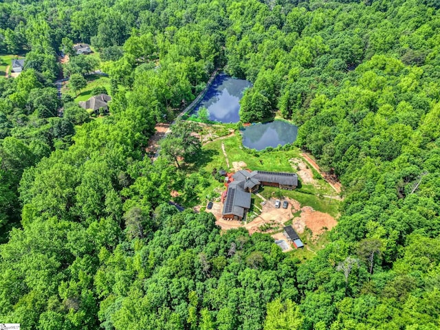 313 Viewmont Dr, Greenville, SC 29609 - aerial view of property and surrounding area with a heavily wooded area and a nearby body of water