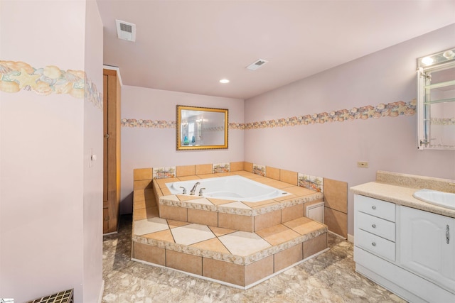 11 Crestview Ct, Piedmont, SC 29673 - full bathroom with vanity, a garden tub, and recessed lighting