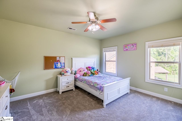112 Murdock Ln, Greer, SC 29651 - carpeted bedroom featuring baseboards and a ceiling fan