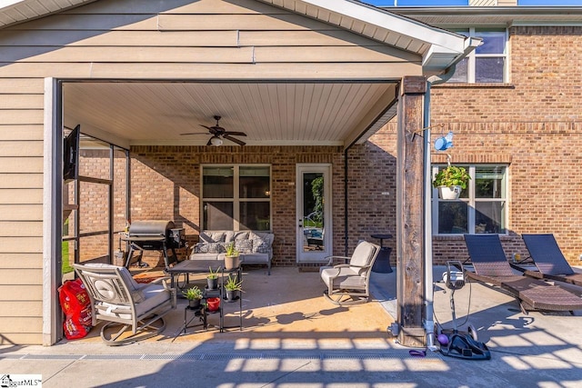 112 Murdock Ln, Greer, SC 29651 - view of patio / terrace with a ceiling fan and an outdoor living space