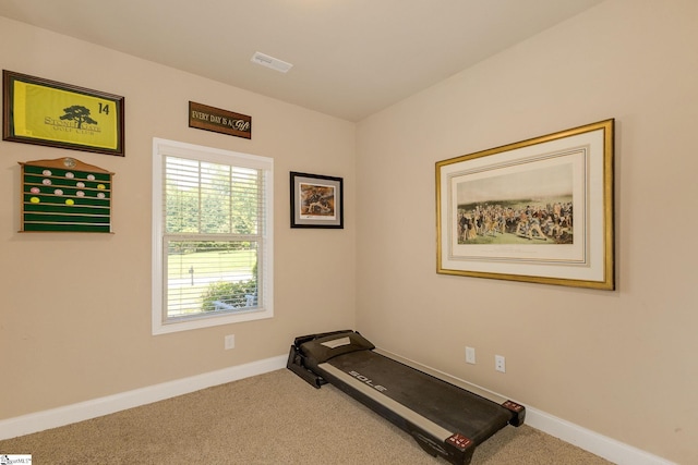 9 Bellagio Way, Greer, SC 29650 - exercise area featuring baseboards and carpet flooring