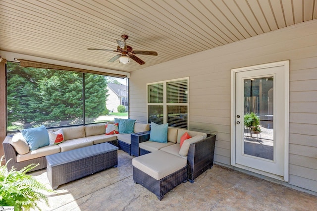 9 Bellagio Way, Greer, SC 29650 - view of patio featuring an outdoor living space and a ceiling fan