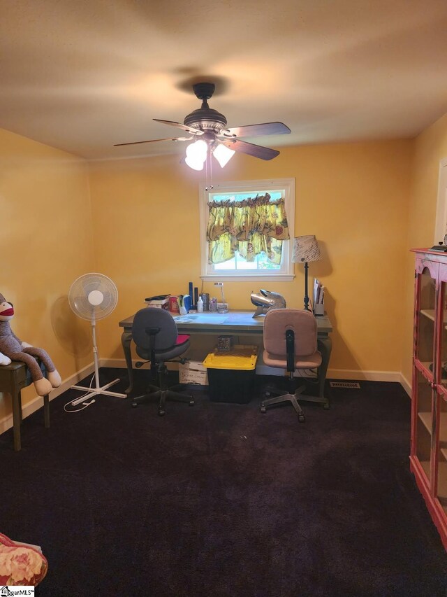 199 Ccc Camp Rd, Greer, SC 29651 - office space featuring a ceiling fan, baseboards, and carpet flooring