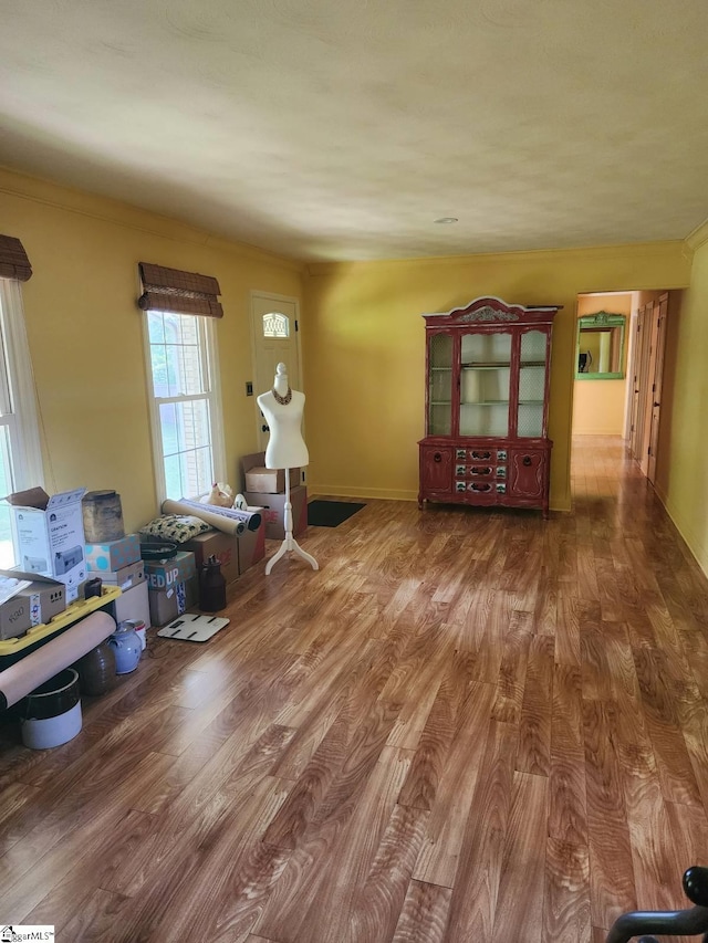 199 Ccc Camp Rd, Greer, SC 29651 - living area featuring wood finished floors and ornamental molding