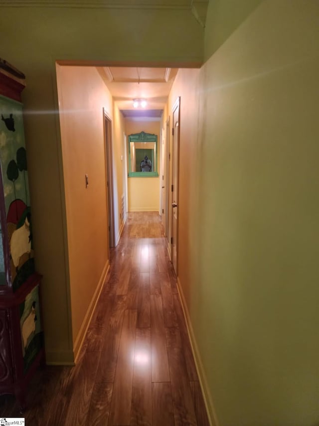 199 Ccc Camp Rd, Greer, SC 29651 - hallway with dark wood-style floors and baseboards