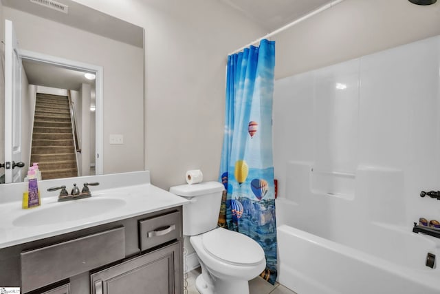549 Allenton Way, Greer, SC 29651 - full bathroom with toilet, vanity, and shower / bath combination with curtain