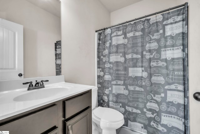 549 Allenton Way, Greer, SC 29651 - bathroom with toilet, vanity, and curtained shower