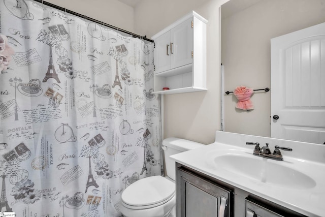 549 Allenton Way, Greer, SC 29651 - bathroom featuring toilet, vanity, and a shower with shower curtain