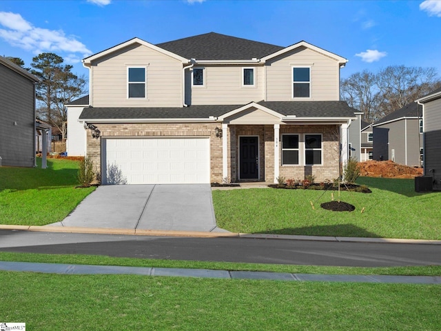 304 Lorca Dr, Greenville, SC 29605 - view of front of property featuring driveway, brick siding, an attached garage, and a front lawn
