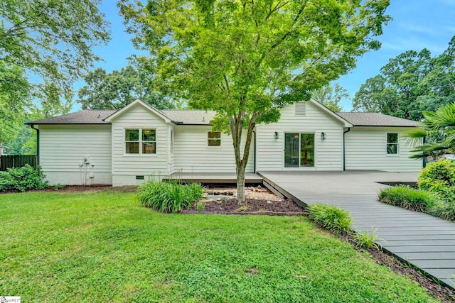 167 Lake Bowen Dr, Inman, SC 29349 - view of front of property featuring a shingled roof, a deck, and crawl space
