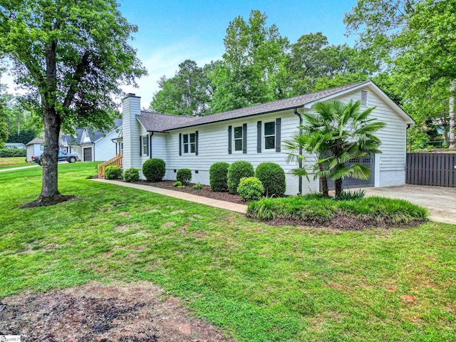 167 Lake Bowen Dr, Inman, SC 29349 - ranch-style home with a chimney, concrete driveway, and crawl space