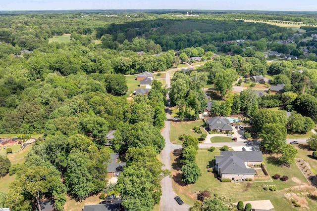 bird's eye view of a heavily wooded area