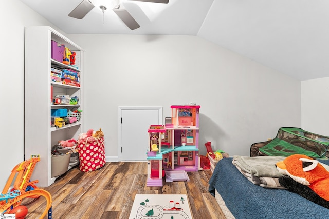 700 Old Green Pond Rd, Anderson, SC 29625 - game room with wood finished floors, lofted ceiling, and ceiling fan