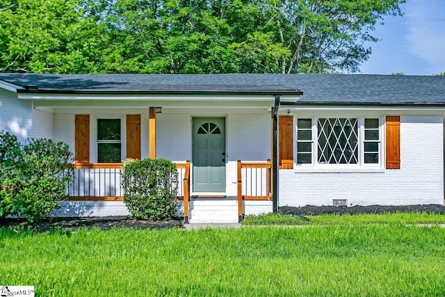 203 Homestead Dr, Taylors, SC 29687 - ranch-style house with brick siding, a shingled roof, and a front yard