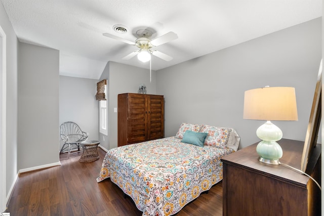65 Westview Ave, Greenville, SC 29607 - bedroom featuring dark wood-style flooring, baseboards, and ceiling fan