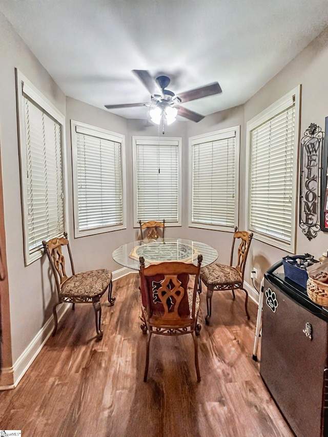 586 Silver Shoals Cir, Marietta, SC 29661 - sitting room with ceiling fan, baseboards, and wood finished floors