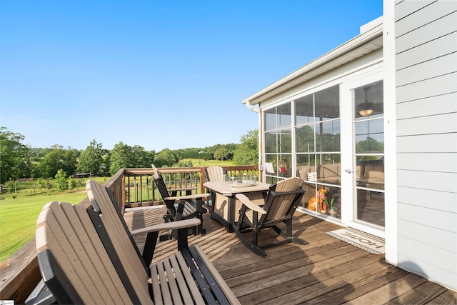406 Jersey Queen Trl, Greer, SC 29651 - wooden terrace featuring outdoor dining space