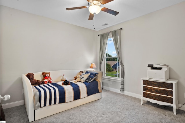 406 Jersey Queen Trl, Greer, SC 29651 - bedroom with carpet floors, baseboards, and a ceiling fan