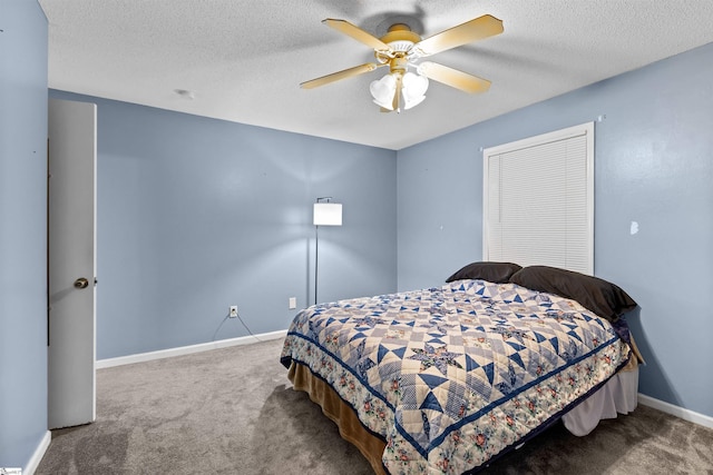 12 Fowler Cir, Greenville, SC 29607 - carpeted bedroom with baseboards, a ceiling fan, and a textured ceiling