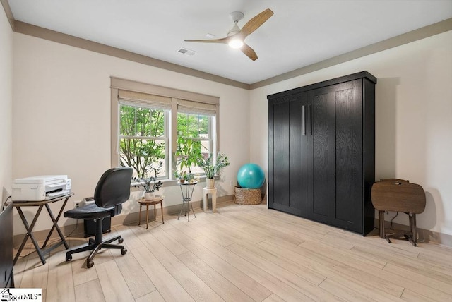 5 Maxfli Ct, Greenville, SC 29690 - office space featuring light wood finished floors, ceiling fan, and baseboards