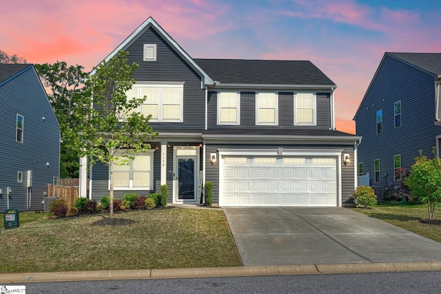 1128 Grovewood Ct, Moore, SC 29369 - traditional-style house with a garage, a lawn, and concrete driveway