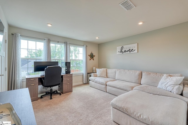 1128 Grovewood Ct, Moore, SC 29369 - office space featuring light colored carpet, recessed lighting, and baseboards