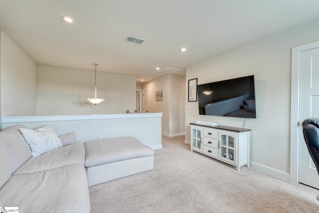 1128 Grovewood Ct, Moore, SC 29369 - living room with baseboards, light carpet, and recessed lighting