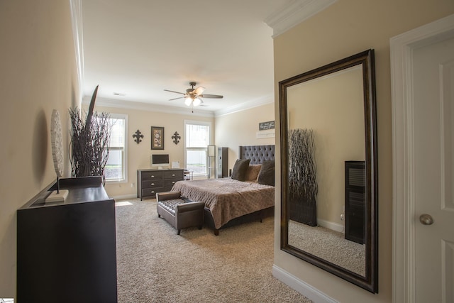 250 Chickadee Trl, Easley, SC 29642 - bedroom with ornamental molding, carpet floors, a ceiling fan, and baseboards