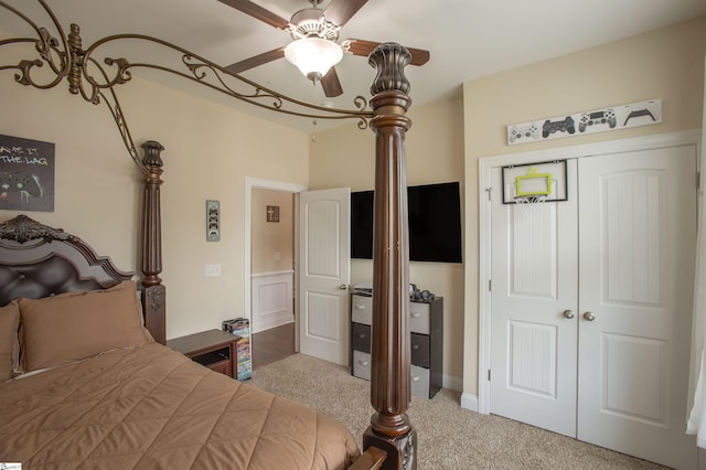 250 Chickadee Trl, Easley, SC 29642 - carpeted bedroom with ceiling fan and a closet