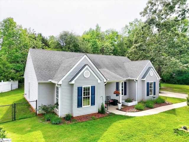 205 Willow Leaf Dr, Seneca, SC 29672 - ranch-style home with a gate, roof with shingles, and view of wooded area