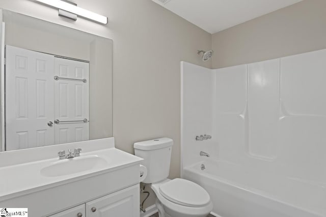 338 E Celestial Dr, Greer, SC 29651 - full bath featuring toilet, vanity, and tub / shower combination
