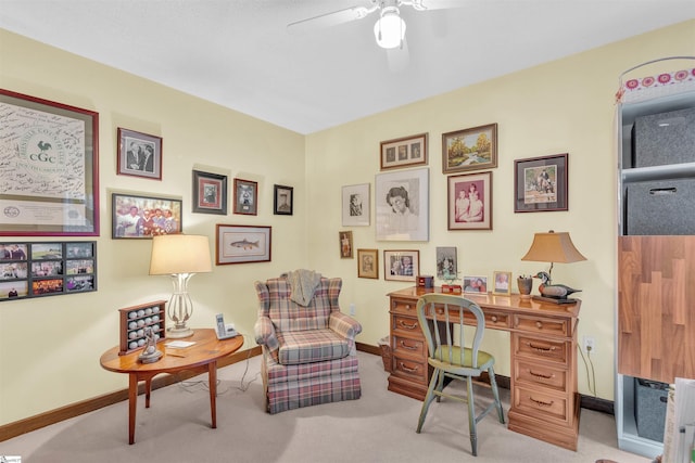 122 Tanager Cir, Greer, SC 29650 - carpeted office featuring ceiling fan and baseboards