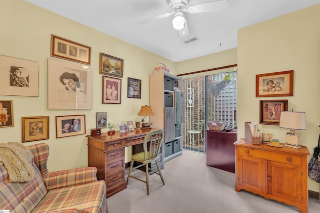 122 Tanager Cir, Greer, SC 29650 - office featuring light carpet and ceiling fan