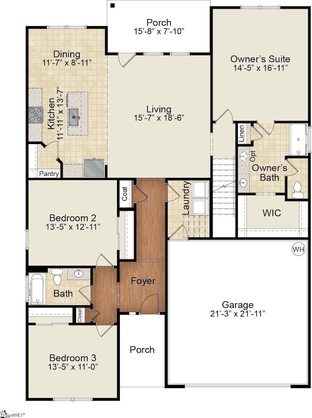 207 Fenner Pl, Greenville, SC 29607 - property floor plan