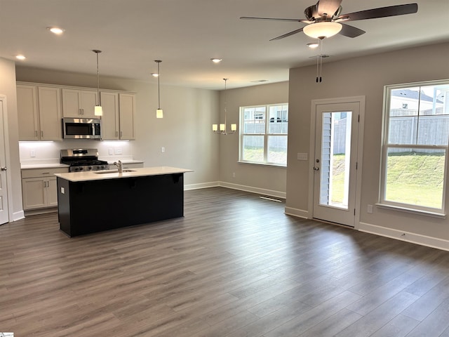 207 Fenner Pl, Greenville, SC 29607 - kitchen with appliances with stainless steel finishes, light countertops, a sink, healthy amount of natural light, and recessed lighting