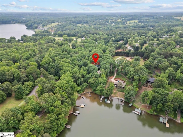 150 Orchard Dr, Inman, SC 29349 - aerial view of a large body of water and a heavily wooded area