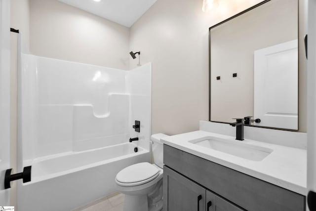 1047 Ansel School Rd, Greer, SC 29651 - full bathroom featuring toilet, bathtub / shower combination, vanity, and tile patterned floors