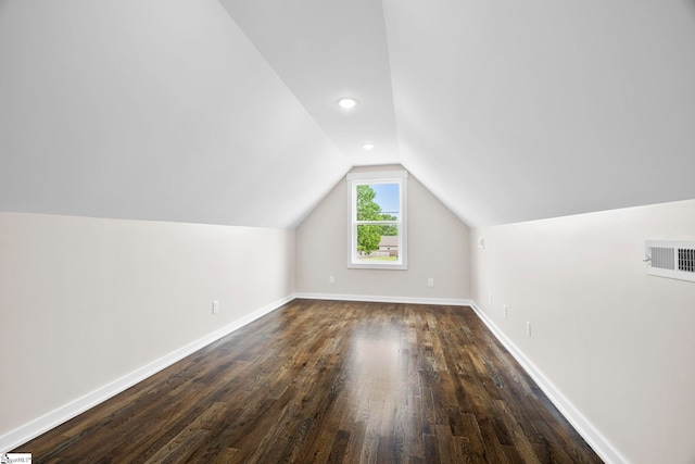 1047 Ansel School Rd, Greer, SC 29651 - additional living space with dark wood finished floors, lofted ceiling, and baseboards