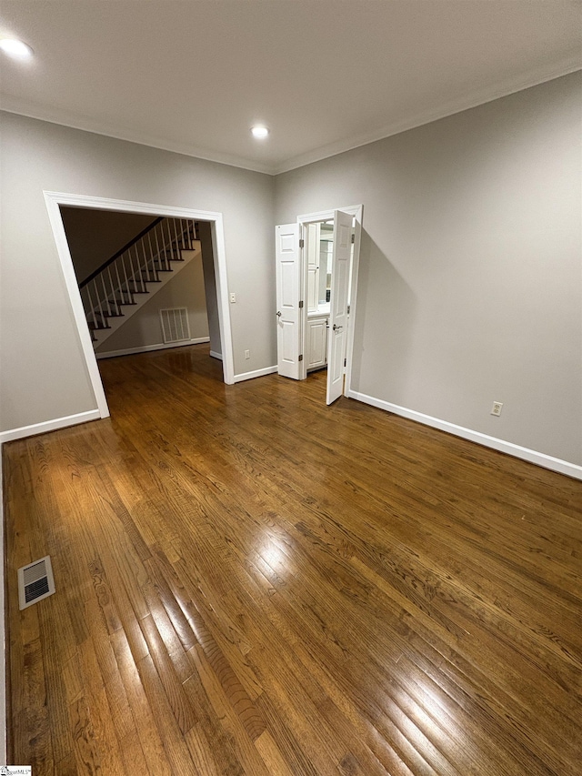 102 Quail Creek Ln, Greenville, SC 29615 - empty room with baseboards, wood finished floors, recessed lighting, and stairs