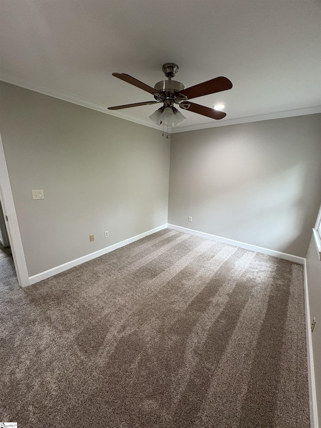 102 Quail Creek Ln, Greenville, SC 29615 - carpeted spare room featuring ceiling fan, crown molding, and baseboards